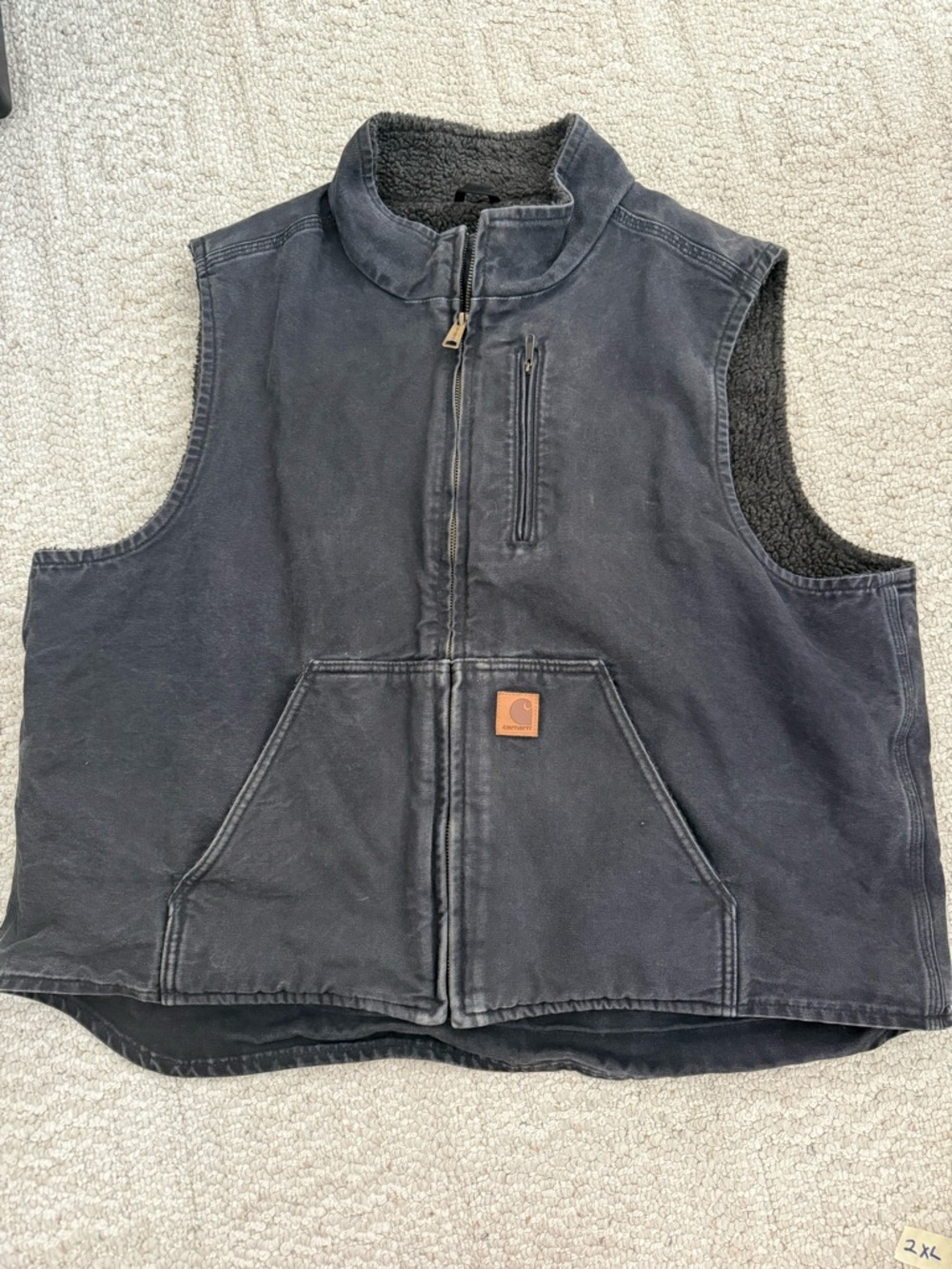 Carhartt Black Quilted Sherpa-Lined Vest